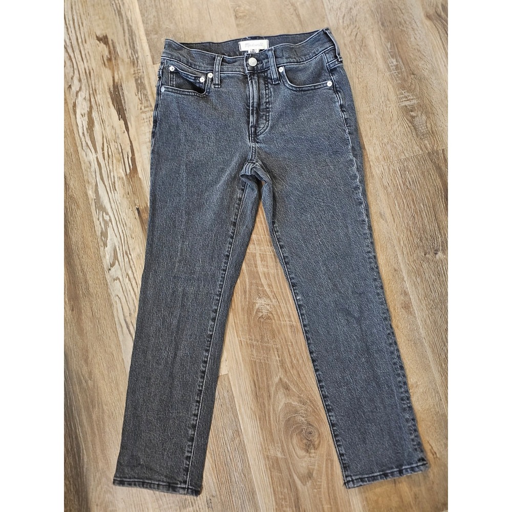 Madewell The Mid-Rise Perfect Vintage Jean Faded Black Straight Leg 24P Petite